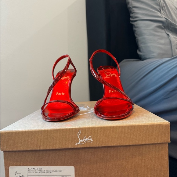 Christian Louboutin Glossy Red Heels - Picture 2 of 3
